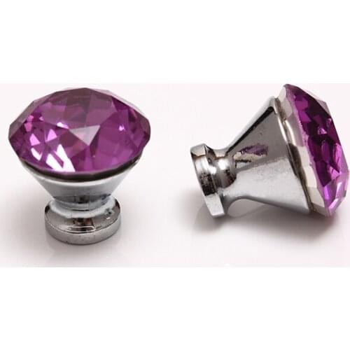 136 pcs/lot)30MM Rose Pink Crystal Cabinet Knob Pull Drawer Handle Kitchen Closet Dresser Hardware