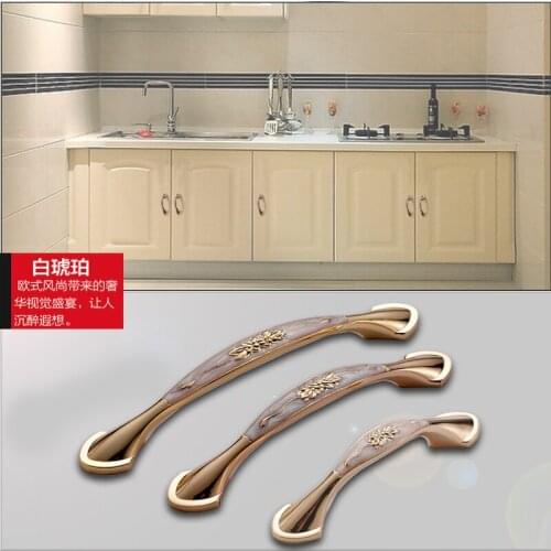 157/134/98.4mm long 24.8/23.7/23.5mm high h/h 128/96/64mm pull handles white gold color for drawer cupboard cabinet wardrobe