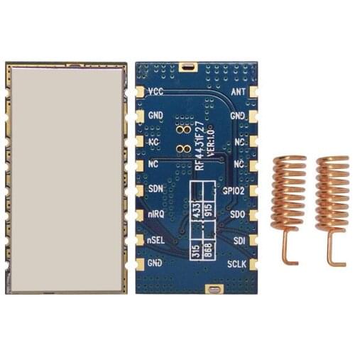 2015 2pcs/lot RF4432F27 - 915MHz | 868MHz Medium-power 27dBm Si4432 FSK wireless front end transceiver rf module