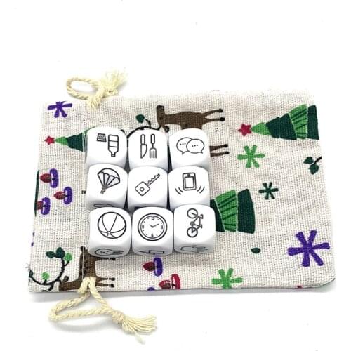 9Pcs Telling Story with Bag Story Dice Party Favors Game English Instructions Family/Parents/Party Funny Imagine Magic Toys Gift