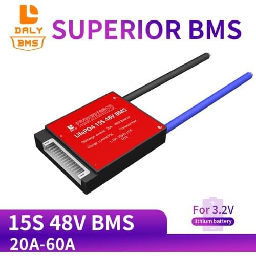 Daly Bms 15S 3.2V 48v LifePo4 Bms 48V 20A 30A 40A 60A 18650 PCM Battery BMS with Balanced Lithium Battery Module