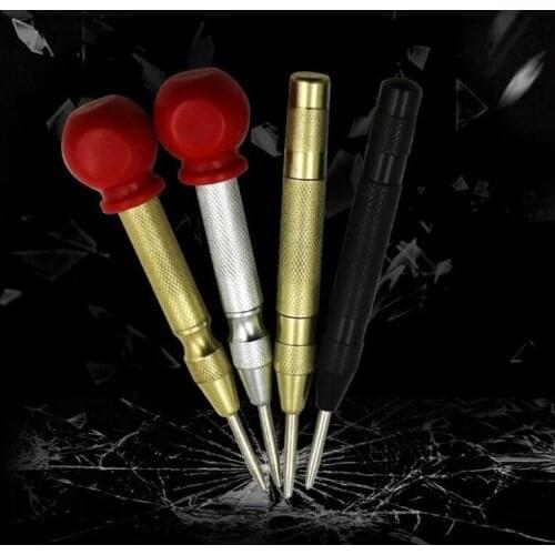 Automatic Center Pin Punch Spring Loaded Marking Starting Holes Tool Wood Press Dent Marker Woodwork Tool Drill Bit 5 inch