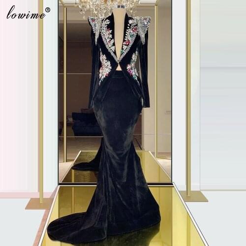 Formal Turkish Couture Black Long Evening Dresses Beading Special Occasion Dresses Woman Party Night Fashion Photography Gowns