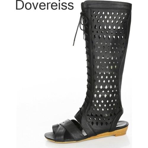 Summer Women New Fashion Sexy Consice Shoes Bohemia Flats Sandals Cross Tied Cool Boots Half Boots 44 45