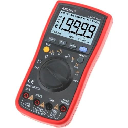ANENG AN870 Auto Range Digital Precision Multimeter 19999 Counts True-RMS NCV Ohmmeter AC/DC Voltage Ammeter Transistor Tester