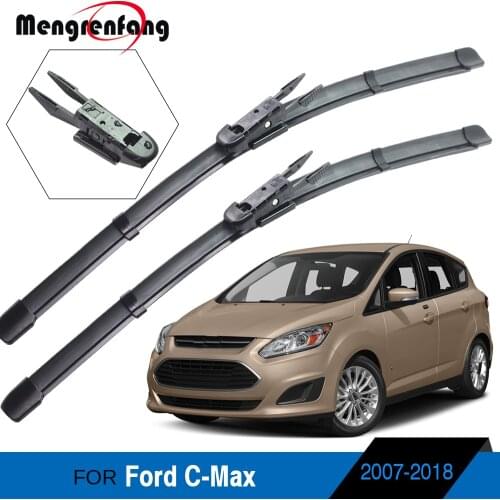 For Ford C-Max Grand C-Max 2007-2018 Car Front Windscreen Wiper Soft Rubber Wiper Blades Side Pin & Pinch Tab Arms 2 Pieces