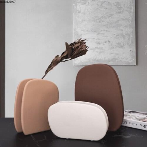 European Solid Color Ceramic Vase Flower Arrangement Plant Flower Vase Wine Cabinet Living Room Decoration Home Accessories Gift