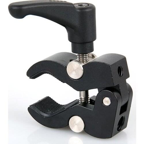 Camera Photography Friction Clip Arm Clamp Holder Mount with Standard Ball Head 1/4 3/8 Screw for Camera Flash Holder Bracket