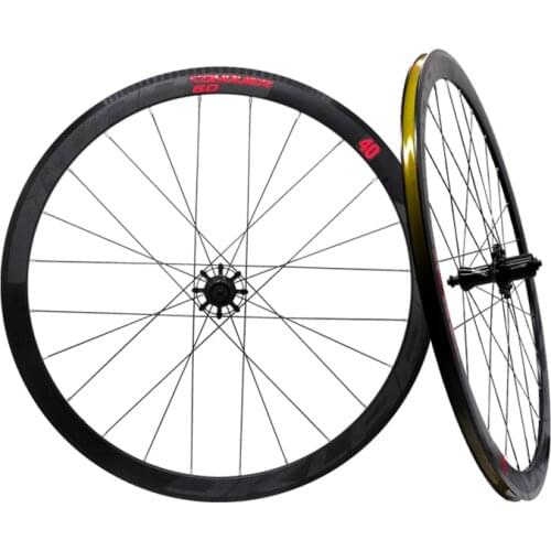 JKlapin 700C Road Bicycle Aluminum Alloy 4 Perlin Bearings V Brake Wheels Round Spokes Racing 40mm Rims Wheelset