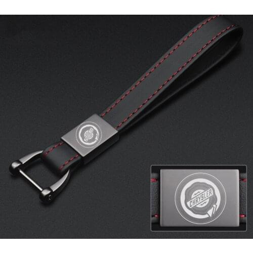 For Chrysler Pacifica Keychain Portal Concept 300 Glacier Ypsilon GEM Peapod Metal Key Ring Leather Key Accessories
