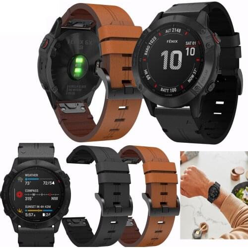 Leather Watchband Strap for Garmin Fenix 5X/5XPlus/3/3HR/6X Band sport Watch 26mm fashion sports Wristband Bracelet for Fenix 6X