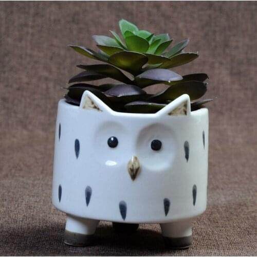 Creative Owl Ceramic Succulent Planter Pot Home Decoration Succulent Planter Creative Flower Pot