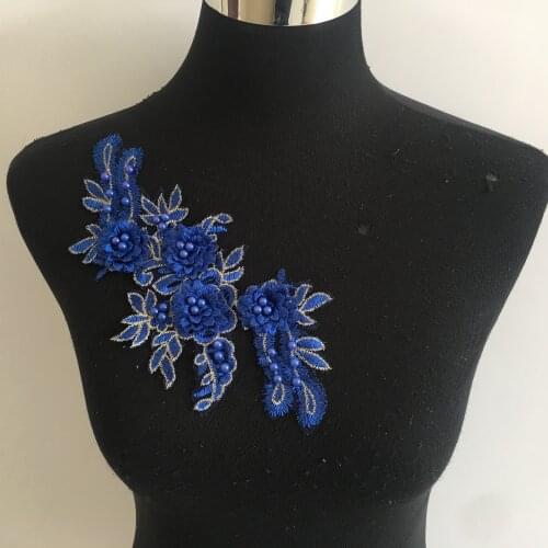 Lace chest applique 3D three-dimensional flower decoration high-quality pearl material DYI embroidery clothing accessories
