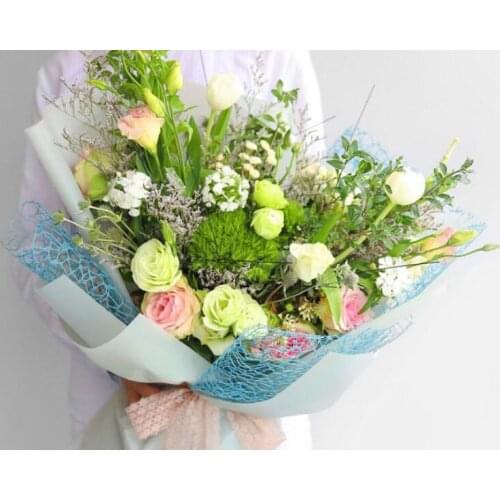 Lace Mesh Cloth Maple Leaf Yarn Flowers Flowers Packaging Materials Bouquets Wrapping Paper Valentine 's Day Supplies 50cm*4.5m