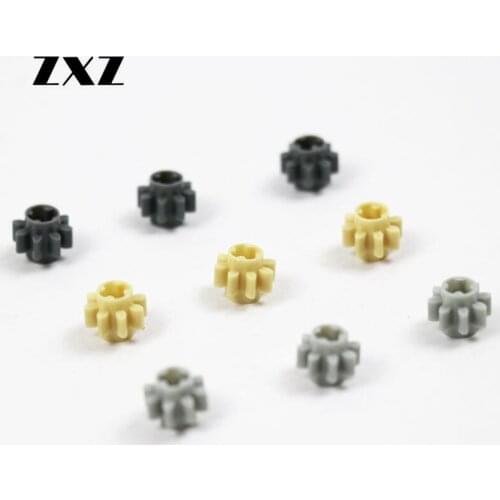 20pcs/lot 3 Colors Technical Gear 8 Tooth Cross Hole z8 Models 3647 Enlighten Building Technical Blocks Bulk Accessories Parts