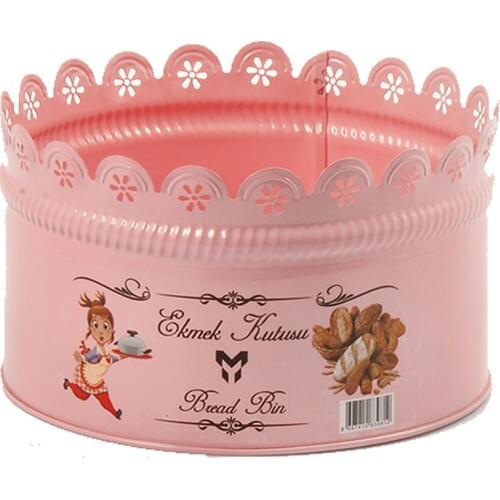 Yildiray Metal Bread Box Pink Clear Patterned