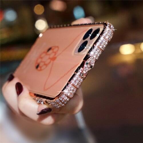 Rhinestone Metal Bumper Case For iPhone 11 Pro Max Case Bling Glitter Diamond Cover For iPhone 6 6S 7 8 Plus X Xr Xs Max SE 2020