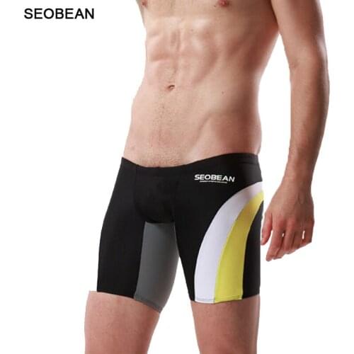 A132 SEOBEAN Men Swimwear Sunga Swim Boxer Shorts Trunks Mens Swimsuits Gay Man Swimming Shorts Bathing Surf Board Suits