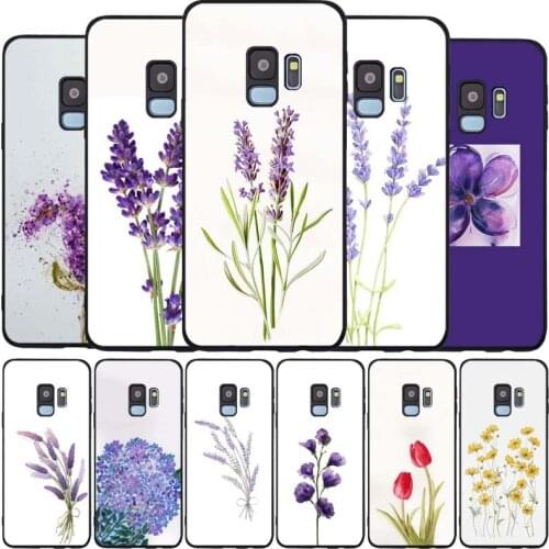 Lavender black Soft phone Case For Samsung S20 S10 S9 S8 S7 edge Plus Lite Note 8 9 10 A6 A7 A8 A9 2018 Cover
