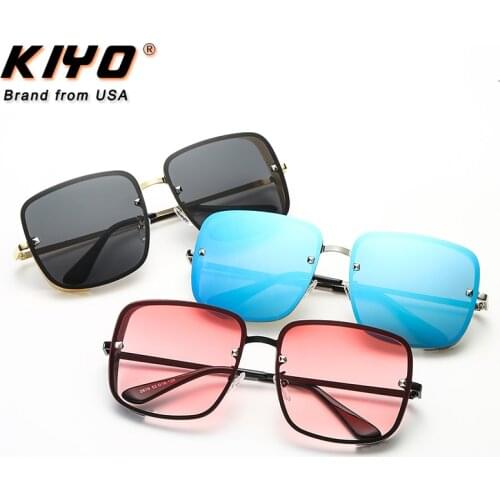 KIYO Brand 2020 New Women Square Sunglasses Metal Classic Sun Glasses High Quality UV400 Driving Eyewear 2839