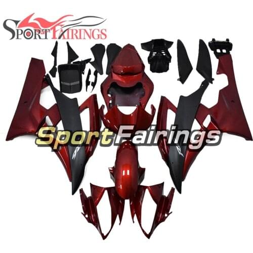 Motorcycle Fairings For Yamaha YZF R6 2006 2007 YZF-R6 06 07 ABS Plastic Injection Wine Red Black Bodyworks Hulls Kit