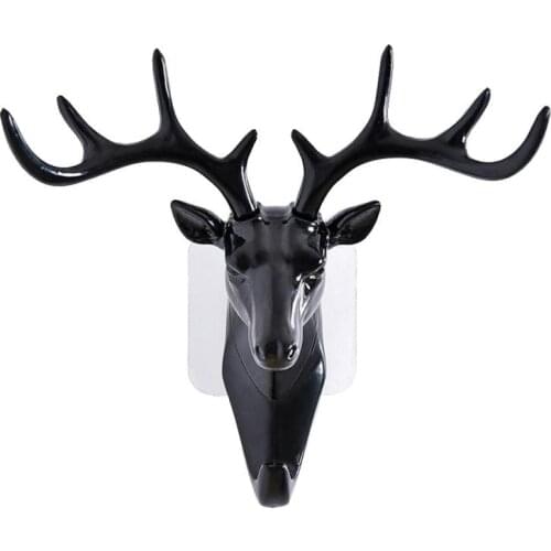 Deer Head Animal Self Adhesive Clothing Display Racks Hook Coat Hanger Rack Cap ABS Room Decor Show Wall Bag Keys Sticky Holder