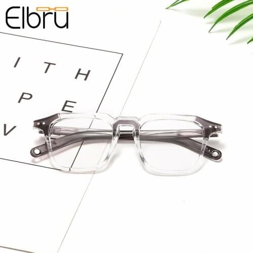 Elbru Optical Glasses Fashion Vintage Square Rice Nails Glasses Frame Men Women Eyeglasses Frame Clear Glasses Frame Glasses