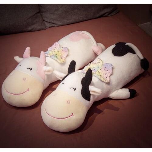 70/95/120cm Huge Long Lovely Cow Plush Pillow Toys Cartoon Soft Zodiac Cattle Plush Doll Sleep Cushion Baby Kids Birthday Gift