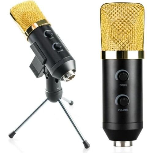 Wired Microphone USB Condenser Studio Chatting Singing Recording Mic with Stand