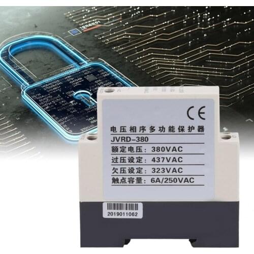 JVRD-380 380V AC 3A Din rail Phase Sequence Protection Relay Monitoring Voltage Control Device