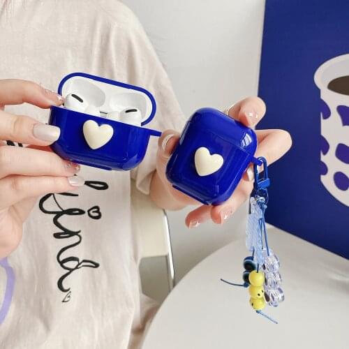 Luxury Candy Love bear Earphone Case for Apple Airpods 1 2 Pro Protective Cover Accessories Bluetooth Silicone Cover Key Ring