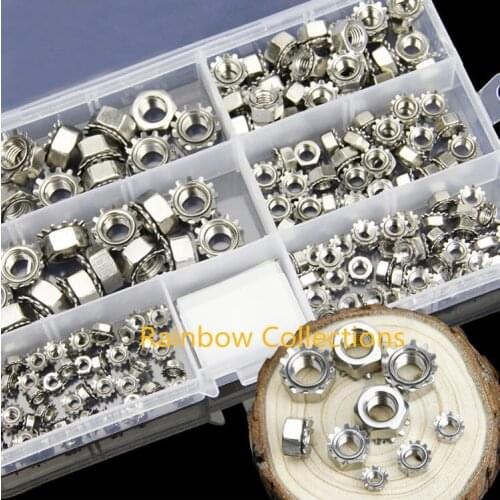 180PCS Mixed M3+M4+M5+M6+M8 K-type Nut Nut Toothed Nut Cap Nut ,304Stainless Steel