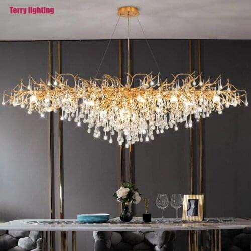 Modern luxury crystal chandelier LED lighting living room decoration loft light living room dining room interior lighting