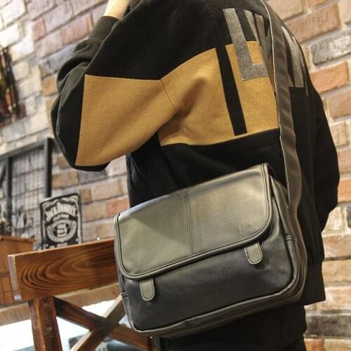 Brand Men High Quality Pu Leather Messenger Bag Fashion Casual Single Shoulder Crossbody Bag For Men