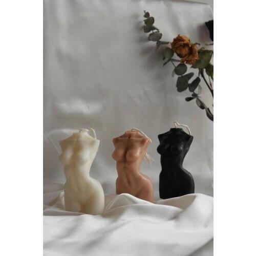 Candle-Scented Candle-Vanilla Scented 3'lü Women Figured Soy Candle Set