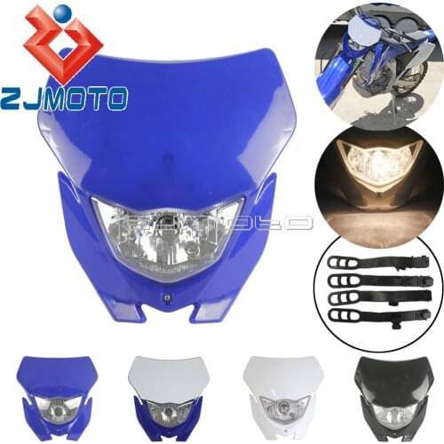 Universal Motocross Headlight For Yamaha WR250R WR250X WR250F WR450F YZ TTR Enduro Supermoto Dirt Bike H4 Headlight Fairing