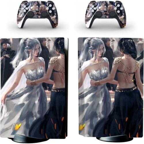 Two PS5 Standard Disc Edition Skin Sticker Decal Cover for PlayStation 5 Console & Controller PS5 Skin Sticker Vinyl
