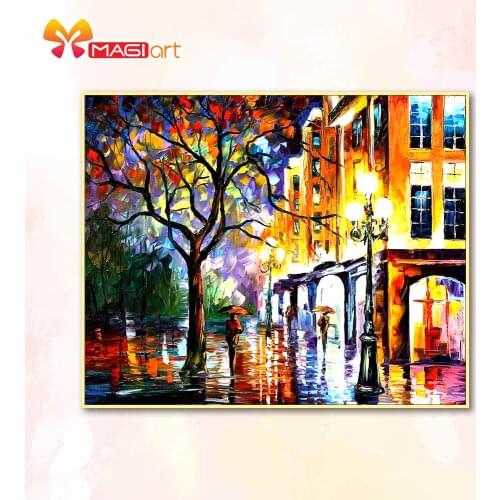 Cross stitch kits Embroidery needlework sets 11CT water soluble canvas patterns 14CT Enchanted night-NCMS067