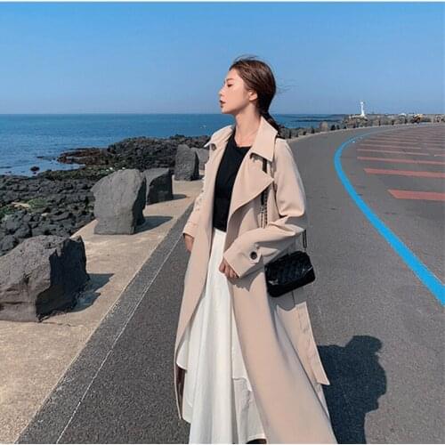 Womens Autumn Coat Solid Womens Trench Coat Casual Long Coats For Women Loose Womens Winter Coats 2021 Womens Windbreaker