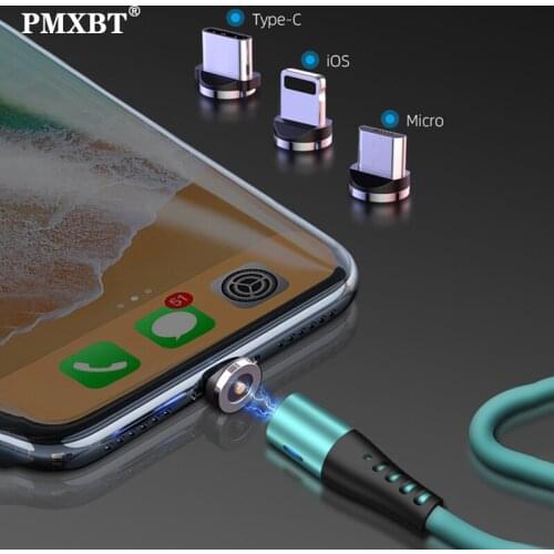 Liquid Silicone Magnetic Micro USB Type C Cable For Iphone 12 11 Huawei Honor Xiaomi Redmi Android Mobile Phone Charge Cord Wire
