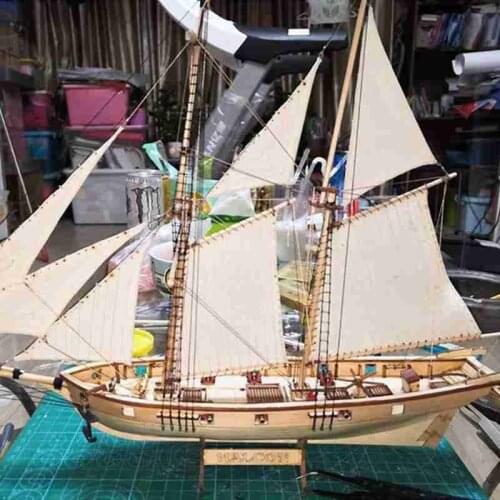 1 Set Sailboat Toys Assembling Building Kits DIY Wooden Sailboat Decorative Wooden Model Kits DIY Sailing Handicraft U6Q3