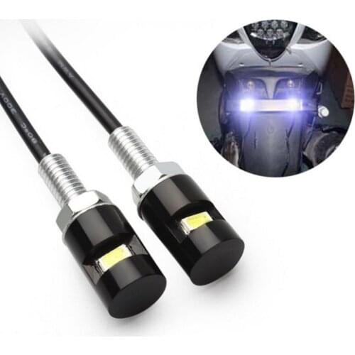 Universal 1Pcs 12V LED Motorcycle Car Number License Plate Bolt Screw Light Lamp For Car & Motorcycle