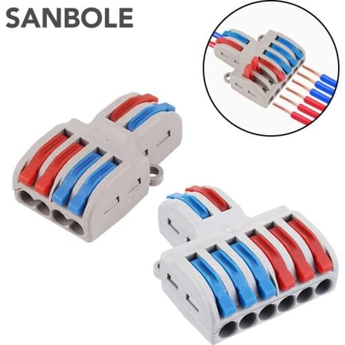 5/10pcs/Lot SPL-42/62 Mini Fast Wire Connector Universal Wiring Cable Connector Push-in Conductor Copper Terminal Block