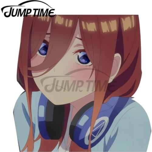 JumpTime 13 x 11.5cm Quintessential Quintuplets Miku Vinyl Car Stickers Motorcycle Helmet Personality JDM Assessoires Decal
