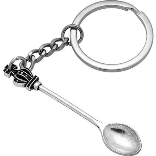 Snuff Wonderland Crown Inspired Mini Tea Spoon Snuff Key Chains Crown Tea Spoon Keychain Creative Jewelry