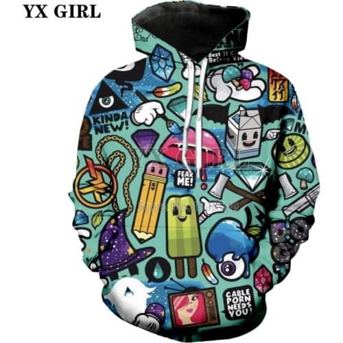 Brand clothing 2018 New Fashion 3d Hoodie Cartoon character 3d Print Mens womens hooded sweatshirt YT-104