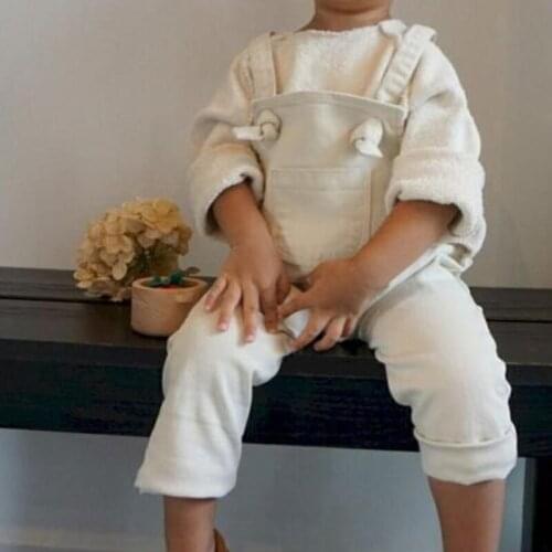 Kids Pants Japanese New Autumn Newborn Baby Boy Children Cotton Line Pocket Casual Overalls Toddler Girls Fashion Loose Trousers