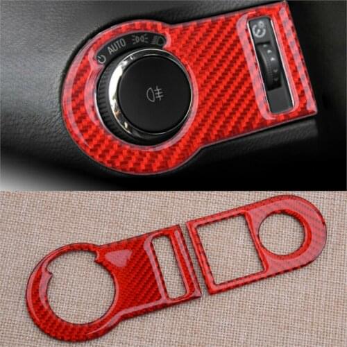 CITALL 1 Set Headlight Switch Button Cover Sticker Trim Fit for Chevrolet Camaro 2010 2011 2012 2013 2014 2015 Carbon Fiber Red
