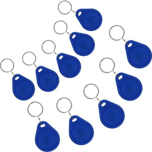 DWE CC RF 10pcs/lot hf rf keytags 13.56mhz abs rewritable uid rfid tags tokens keyfob keychains for copy nfc cards