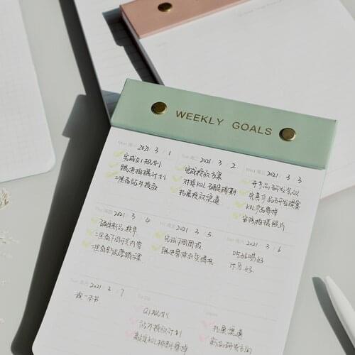 Weekly Planner Undated 140x247mm Tear-Off 64 Sheets Daily Agenda Calendar Scheduler To Do List Journal Lined Squared Notepad